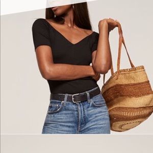 Reformation Black Tee XL